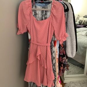 Pink polka dot dress